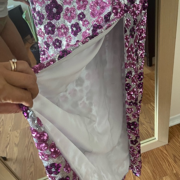 B Darlin Pink and Purple Sequin Dress - Picture 6 of 7